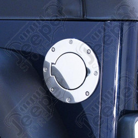 Gas Cap Door, Non-Locking, Stainless Steel; 97-06 Jeep Wrangler TJ