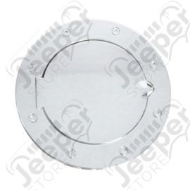 Gas Cap Door, Non-Locking Stainless Steel; 07-18 Jeep Wrangler JK