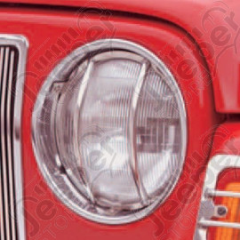 Euro Guard Kit, Headlight, Stainless Steel; 97-06 Jeep Wrangler TJ/LJ