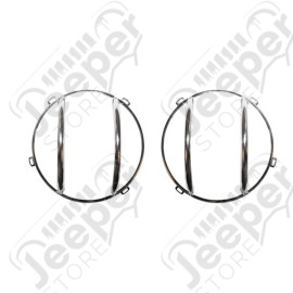 Euro Guard Kit, Headlight, Stainless Steel; 07-18 Jeep Wrangler JK