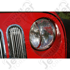 Euro Guard Kit, Headlight, Stainless Steel; 07-18 Jeep Wrangler JK