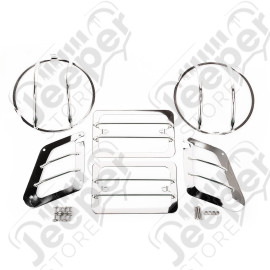 Euro Guard Kit, Front, Stainless; 97-06 Jeep Wrangler TJ/LJ