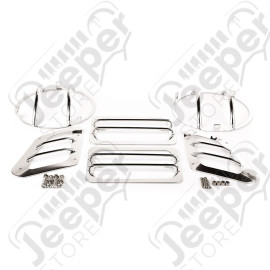 Euro Guard Kit, Front, Stainless; 97-06 Jeep Wrangler TJ/LJ