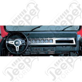 Dash Overlay Kit, Stainless Steel; 87-95 Jeep Wrangler YJ