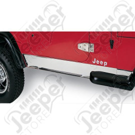 Rocker Panel Cover, Stainless Steel; 87-95 Jeep Wrangler YJ