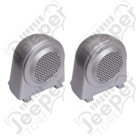 Tweeter Speaker Enclosures, Brushed Silver; 07-10 Jeep Wrangler JK