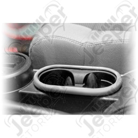 Cup Holder Trim, Front, Brushed Silver; 07-10 Jeep Wrangler JK