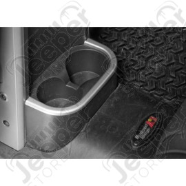 Cup Holder Trim, Rear, Brushed Silver; 07-10 Jeep Wrangler JK