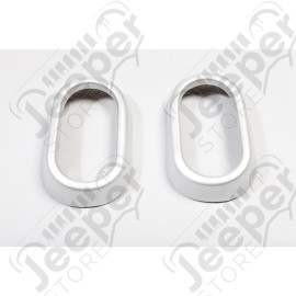 Door Handle Trim, Interior, Brushed Silver; 07-10 Jeep Wrangler JK