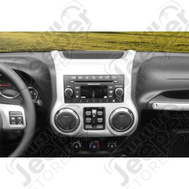 Dashboard Radio Console, Center, Brushed Silver; 11-18 Wrangler JK