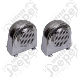 Tweeter Speaker Enclosures, Chrome; 07-10 Jeep Wrangler JK