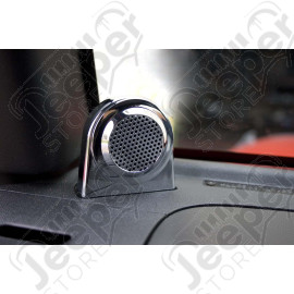 Tweeter Speaker Enclosures, Chrome; 07-10 Jeep Wrangler JK
