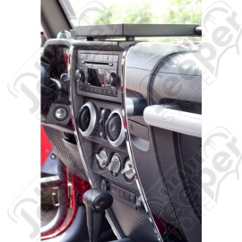 Dashboard Accents, Center, Chrome; 07-10 Jeep Wrangler JK
