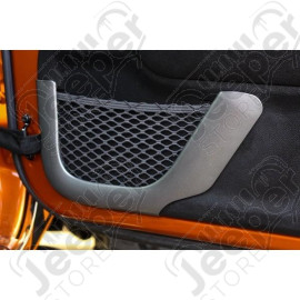 Door Net Trim, Front, Charcoal; 11-18 Jeep Wrangler JK
