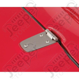 Hood Hinge Kit, Satin Stainless Steel; 98-06 Jeep Wrangler TJ