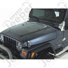 Hood Kit, Complete, Satin Stainless Steel; 98-06 Jeep Wrangler TJ
