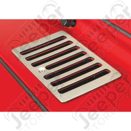 Cowl Vent Cover, Satin, Stainless Steel; 98-06 Jeep Wrangler TJ