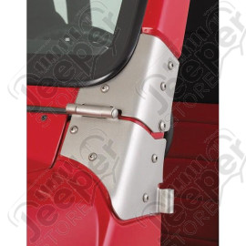 Windshield Hinge Kit, Satin Stainless Steel; 97-06 Jeep Wrangler TJ