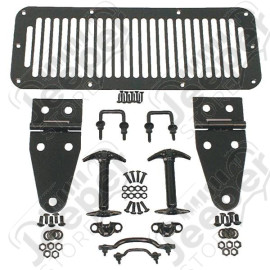 Hood Kit, Black; 78-95 Jeep CJ/Wrangler YJ