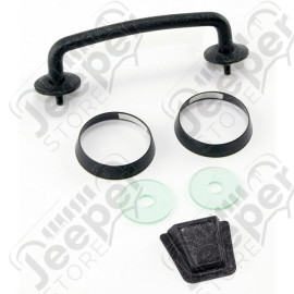 Windshield Tie Down Kit, Textured Black; 07-12 Jeep Wrangler JK