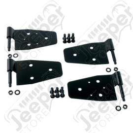 Door Hinge Kit, Black; 87-06 Jeep Wrangler TJ