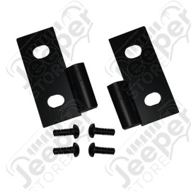 Door Hinge Brackets, Lower, Black; 76-06 Jeep CJ/Wrangler YJ/TJ