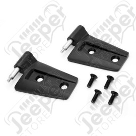 Door Hinge Kit, Black, Left; 07-18 Jeep Wrangler JK