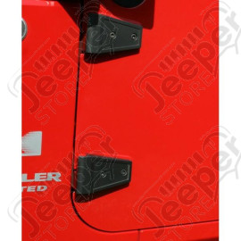 Door Hinge Cover Kit, Textured Black; 07-18 Jeep Wrangler JK