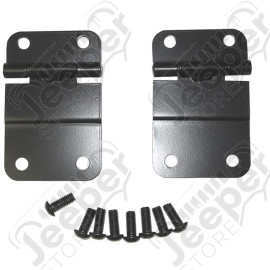 Tailgate Hinge Kit, Lower, Black; 76-86 Jeep CJ