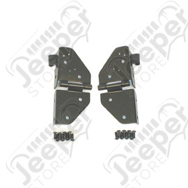 Windshield Hinge Kit, Black; 76-86 Jeep CJ/87-95 Jeep Wrangler YJ