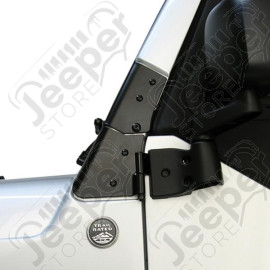Windshield Hinge Kit, Black; 97-06 Jeep Wrangler TJ