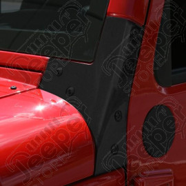 Windshield Hinge Kit, Black; 07-18 Jeep Wrangler JK