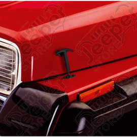 Hood Catch Kit, Black; 41-95 Jeep CJ/Wrangler YJ