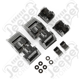 Hood Catches, Textured Black; 18-20 Jeep JL, 2020 JT