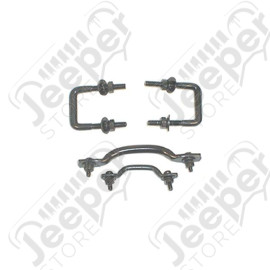 Windshield Tie Down Kit, Black; 55-95 Jeep CJ/Wrangler YJ