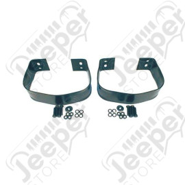 Bumperette Kit, Rear, Black; 76-95 Jeep CJ/Wrangler YJ