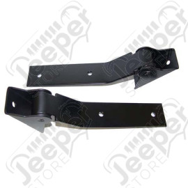 Tailgate Hinge Kit, Black; 87-95 Jeep Wrangler YJ