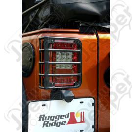 Euro Guard Kit, Tail Light, Textured Black; 07-18 Jeep Wrangler JK