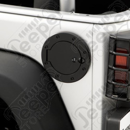 Gas Cap Door, Locking, Black; 07-18 Jeep Wrangler JK