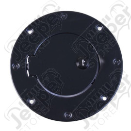 Gas Cap Door, Locking, Black; 97-06 Jeep Wrangler TJ