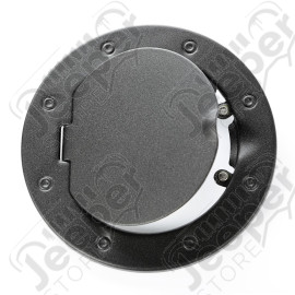 Gas Cap Door, Non-Locking, Textured Black; 07-18 Jeep Wrangler JK/JKU