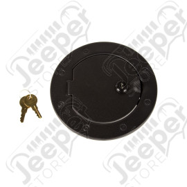 Gas Cap Door, Locking, Textured Black; 07-18 Jeep Wrangler JK/JKU