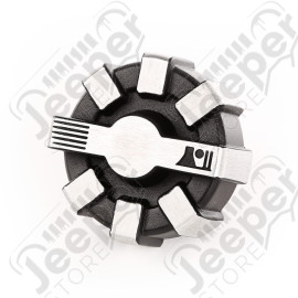 Elite Aluminum Fuel Cap,Brushed; 01-20 Wrangler JK/JL, 2020 Gladiator JT