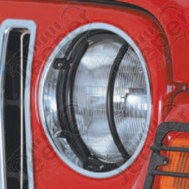 Euro Guard Kit, Headlight, Black; 97-06 Jeep Wrangler TJ/LJ