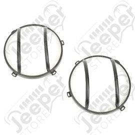 Euro Guard Kit, Headlight, Textured Black; 07-18 Jeep Wrangler JK