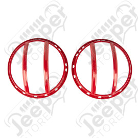 Elite Pivotal Headlight Euro Guard Kit, Red; 07-18 Jeep Wrangler JK