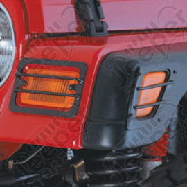 Euro Guard Kit, Turn Signal/Side Marker, Black; 97-06 Jeep Wrangler TJ