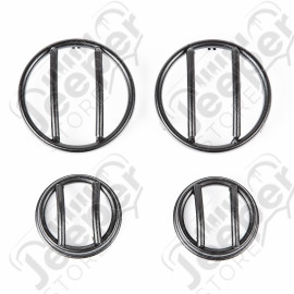 Euro Guard Kit, Turn Signal/Side Marker, Textured Black; 07-18 JK/JKU