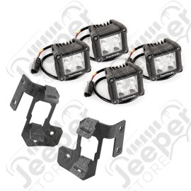 Light Kit, A-Pillar Mounted, Dual Beam, Square; 07-18 Wrangler JK