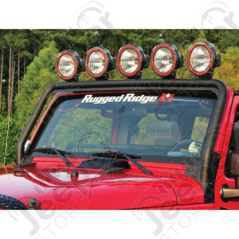 Light Bar, Windshield Mounted, Textured Black; 07-18 Wrangler JK